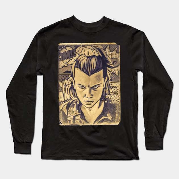 Eleven Stranger Things Retro Comic Long Sleeve T-Shirt by Comic Guy